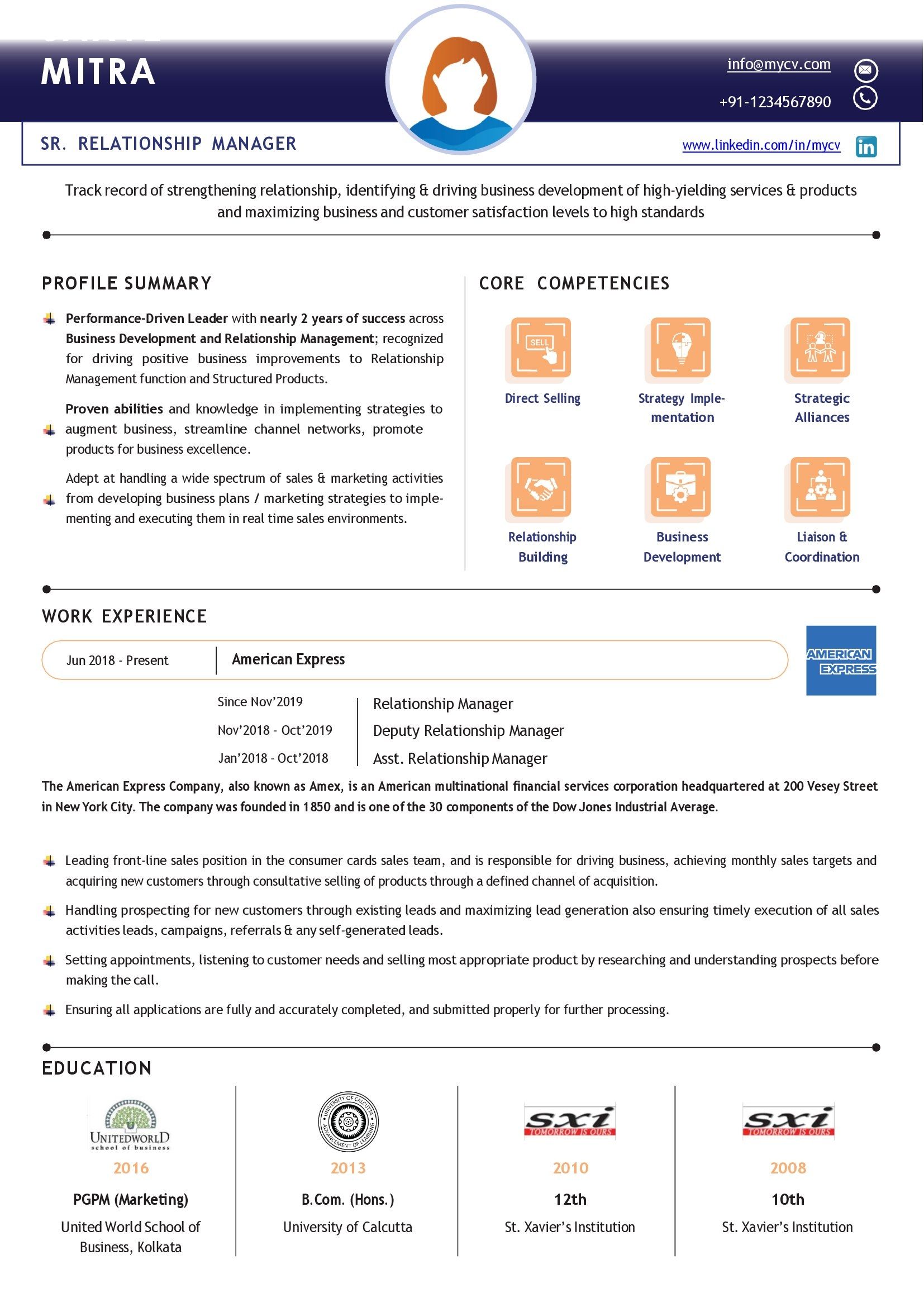 One Pager Visual CV